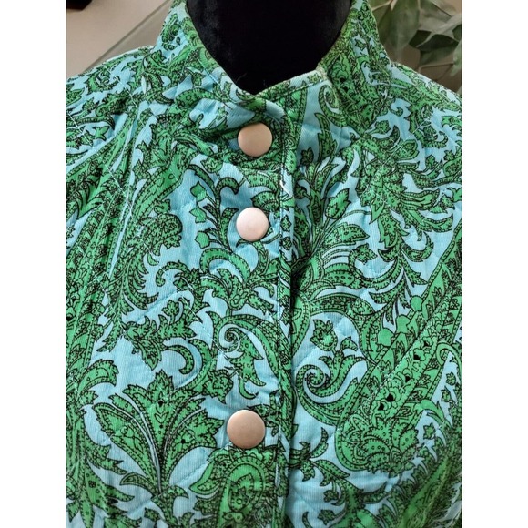 Charter Club Women Green & Blue Cotton Long Sleeve Buttons Front Jacket Size XL - Picture 3 of 14